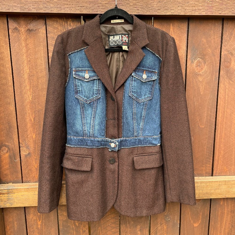 Vintage Jean Paul Gaultier Jeans Denim and Tweed Jacket